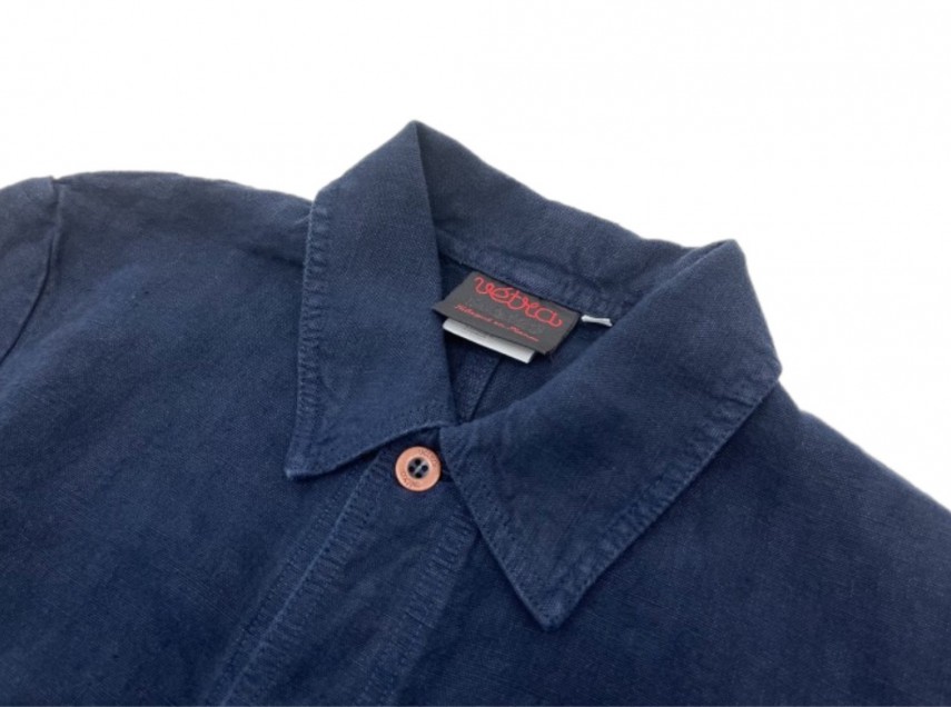 Vetra Linen Chore Coat Navy